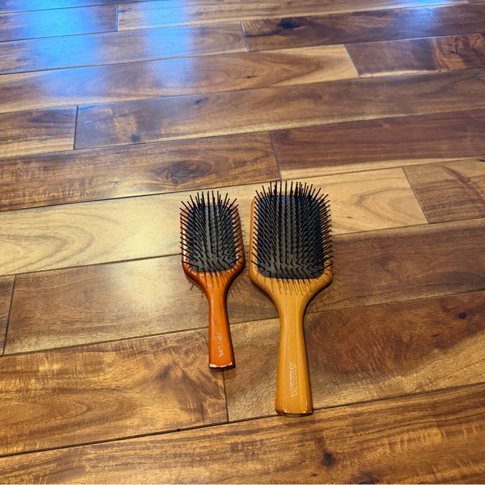 Aveda wooden paddle brushes large and travel size